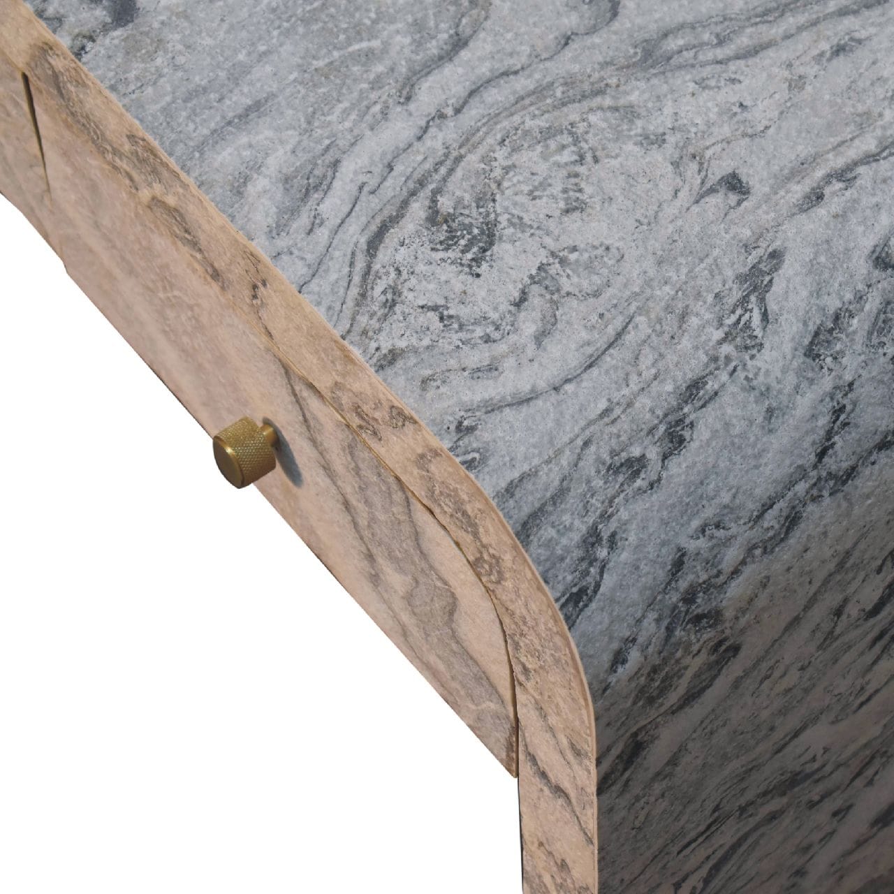 Nouveau Coffee Table - Solid Mango Wood Center Table for Living Room - product view 5 showing handcrafted solid mango...