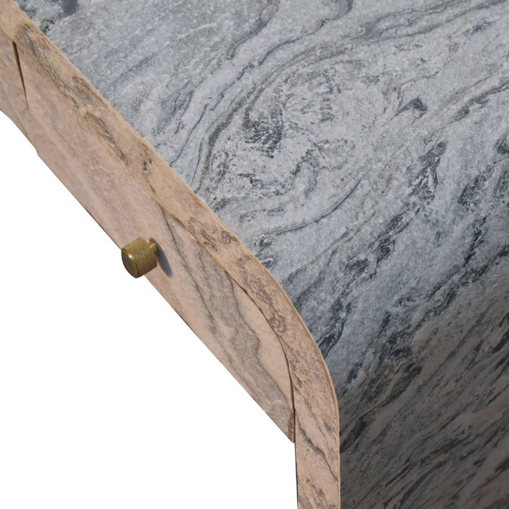 Nouveau Coffee Table - Solid Mango Wood Center Table for Living Room - product view 5 showing handcrafted solid mango...