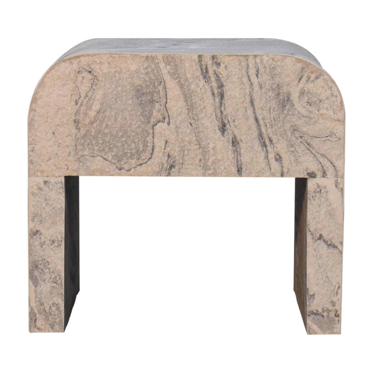 Nouveau Nightstand - Solid Mango Wood Bedside Table for Bedroom - product view 9 showing handcrafted solid mango wood...