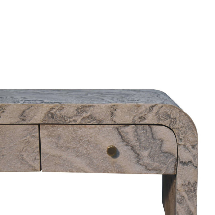 Nouveau Coffee Table - Solid Mango Wood Center Table for Living Room - product view 4 showing handcrafted solid mango...