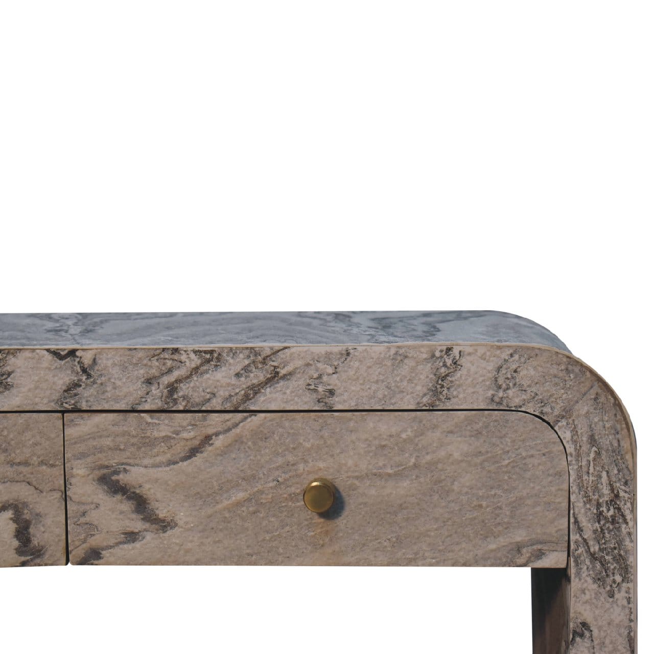 Nouveau TV Stand - Solid Mango Wood Entertainment Center for Living Room - product view 4 showing handcrafted solid mango...
