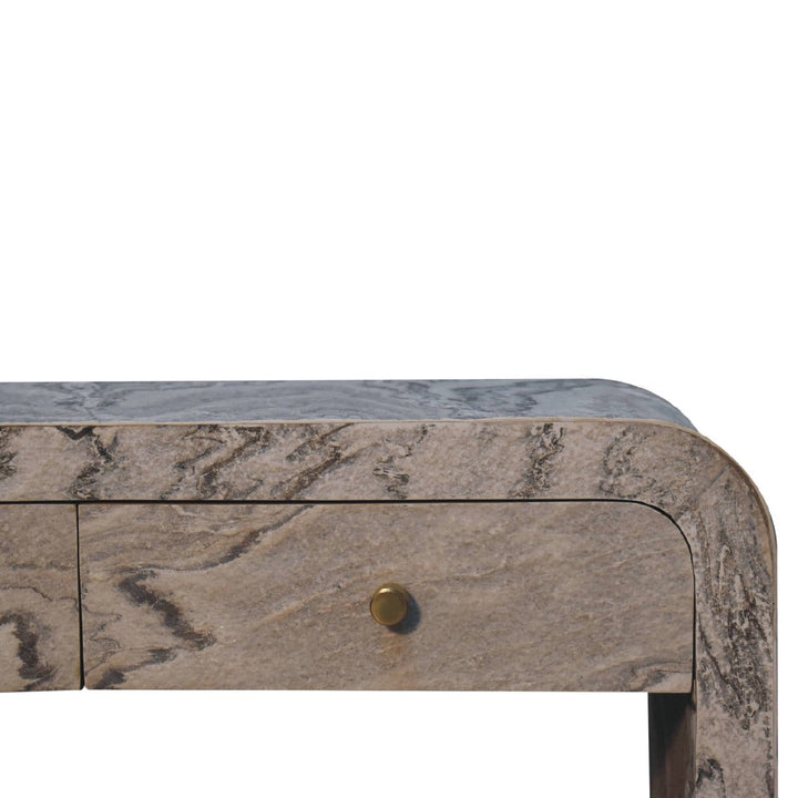 Nouveau TV Stand - Solid Mango Wood Entertainment Center for Living Room - product view 4 showing handcrafted solid mango...