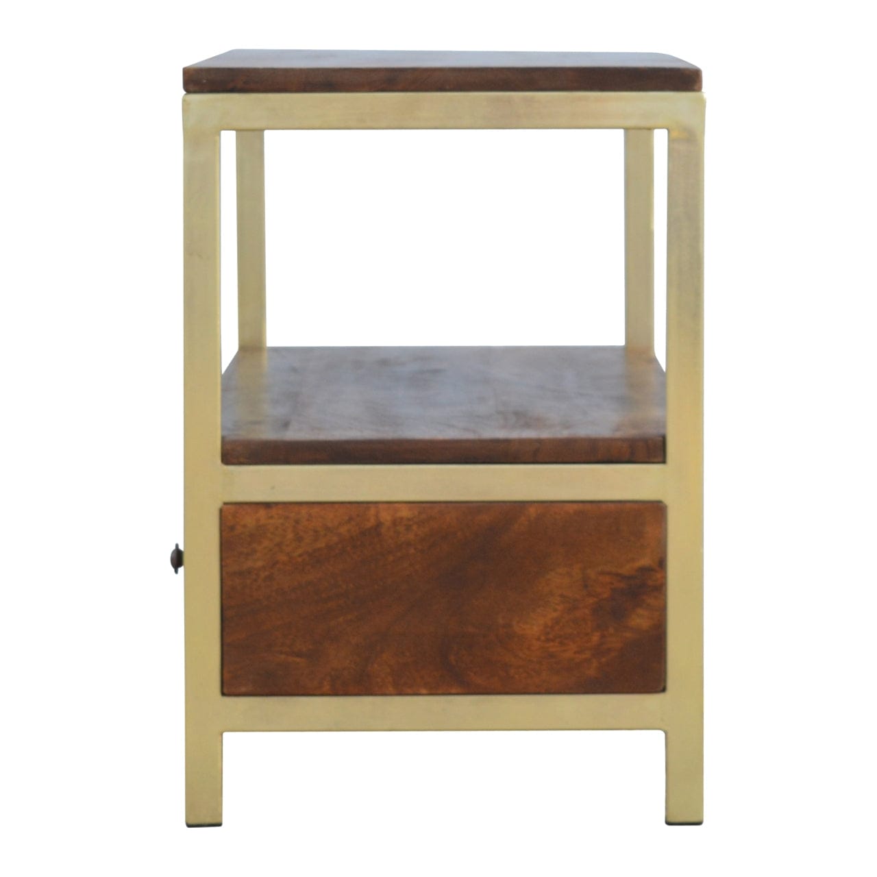 Mid-Century Modern TV Stand - Solid Mango Wood Entertainment Center for Living Room - product view 4 showing handcrafted...