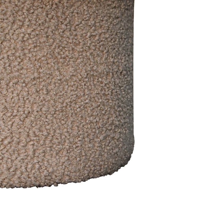 Mud Boucle Mushroom Footstool - Solid Mango Wood Accent Stool for Living Room - product view 7 showing handcrafted solid...