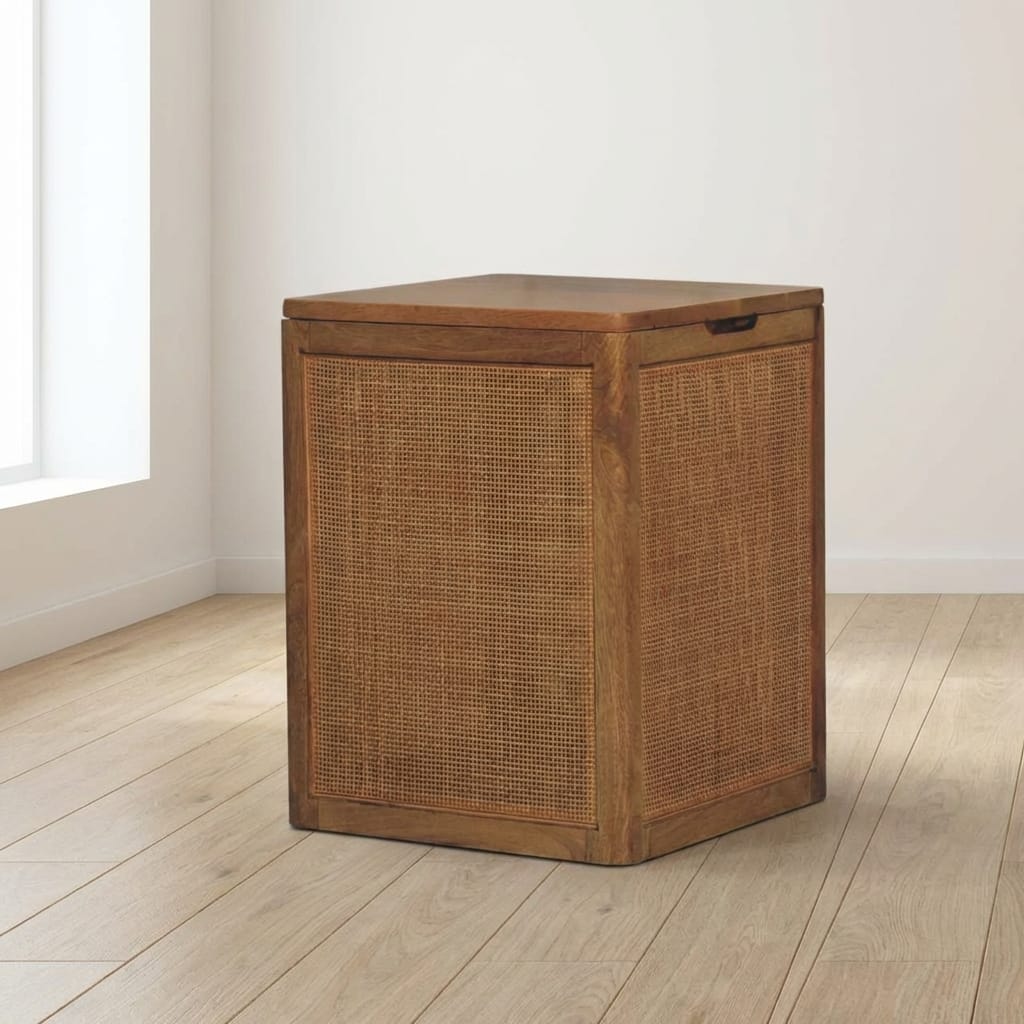 Larissa Storage Box - Solid Mango Wood Storage Container for Home - main view showing handcrafted solid mango wood furniture