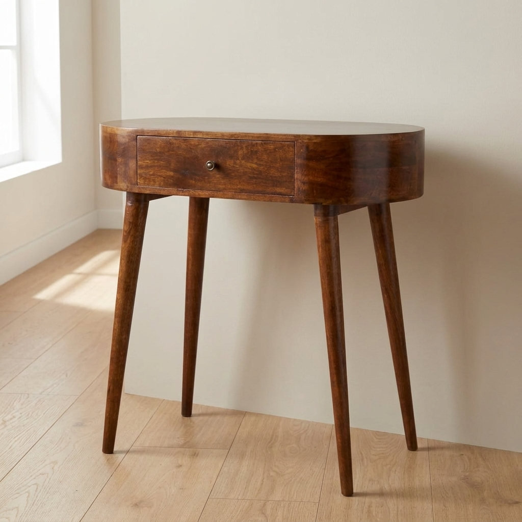 Albion Chestnut Console - Entryway & Hallway Table in Solid Mango Wood