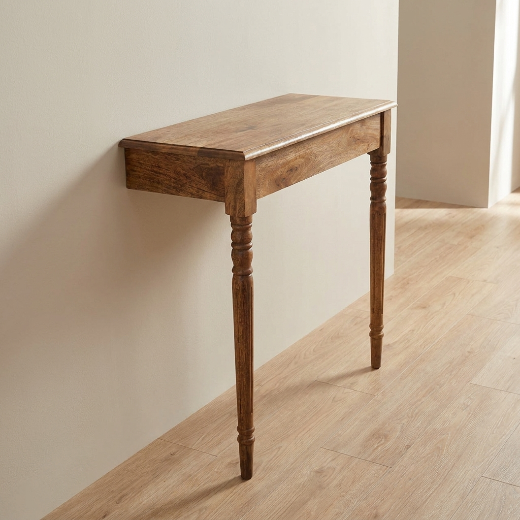 Solid Mango Wood Wall-Mounted Console Table
