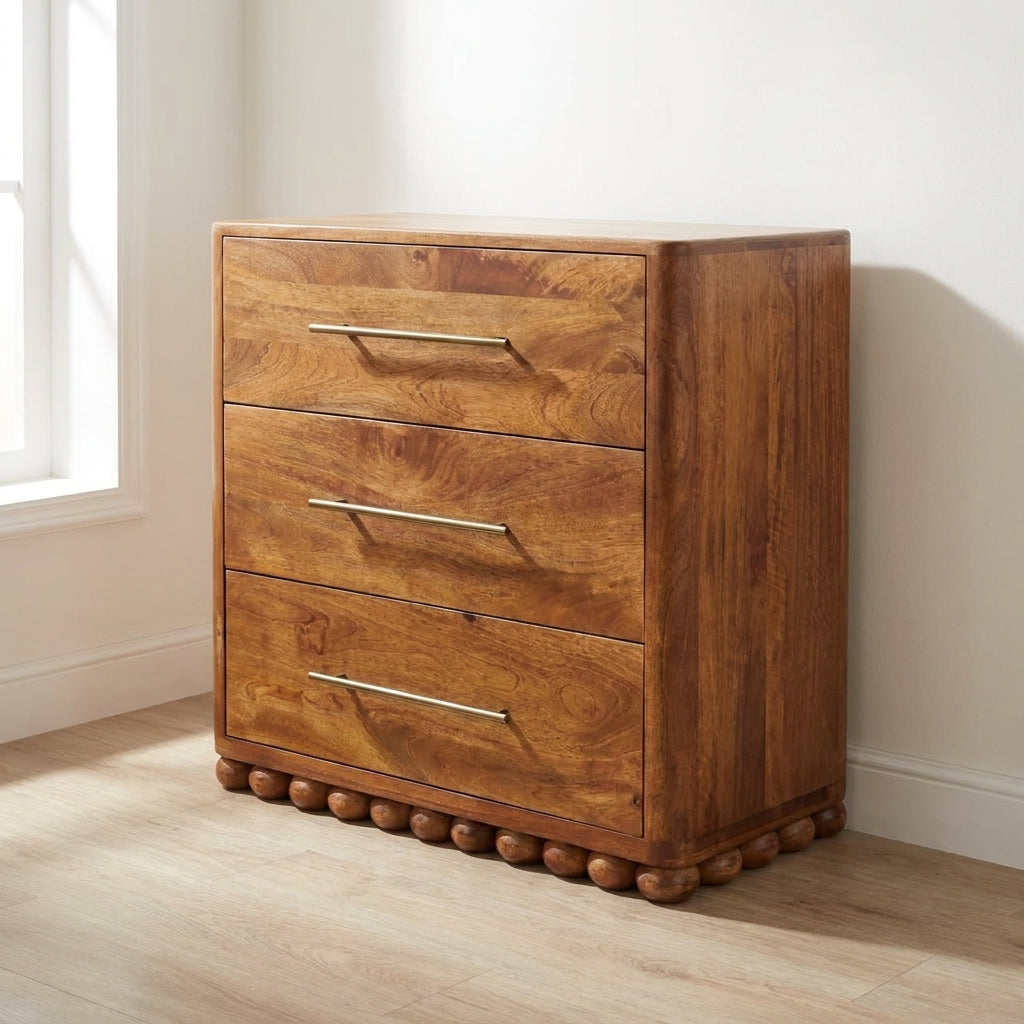 Amber Oak Bola Dresser in Solid Mango Wood