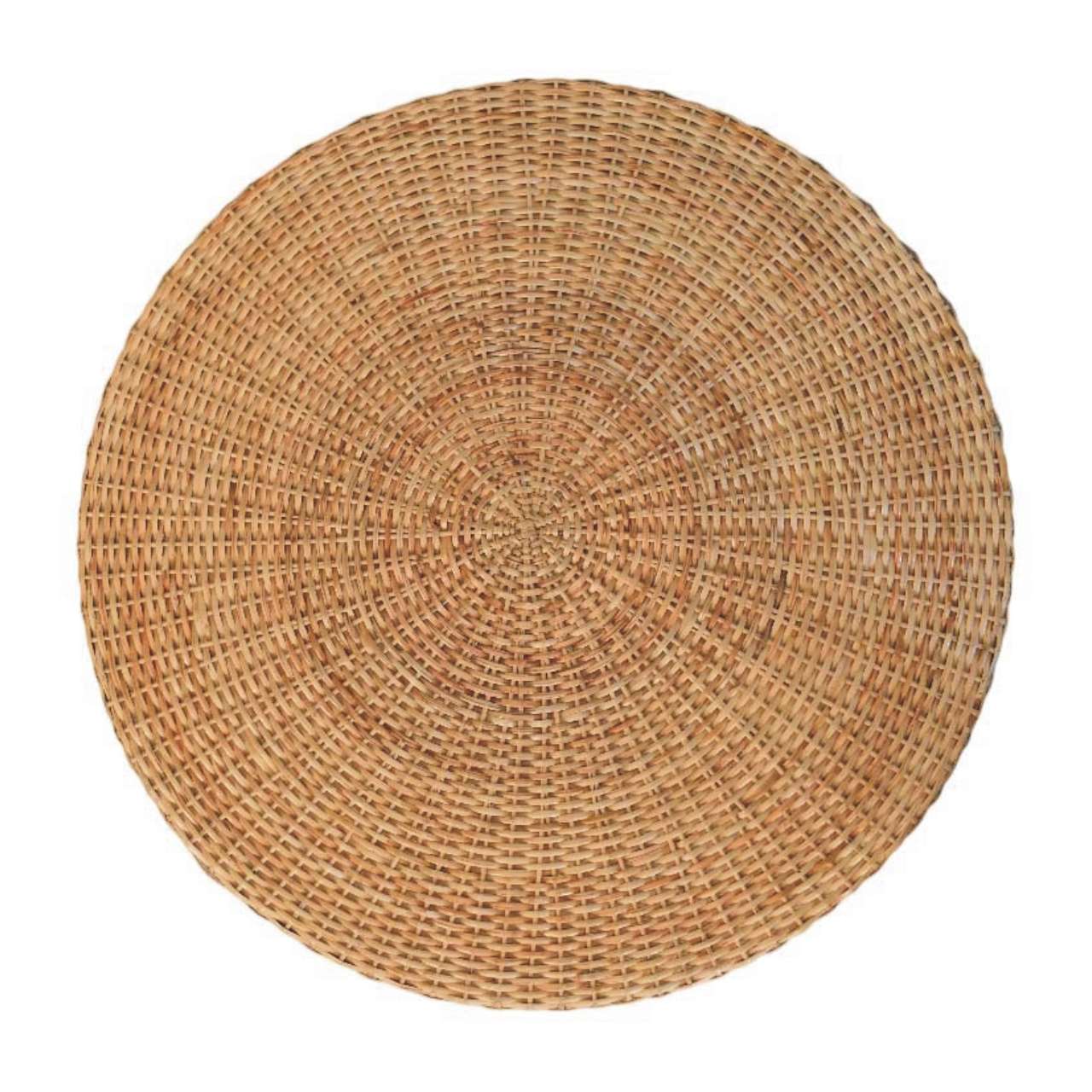 Glamorous Regency Round Woven Coffee Table - Solid Mango Wood Center Table for Living Room - product view 6 showing...