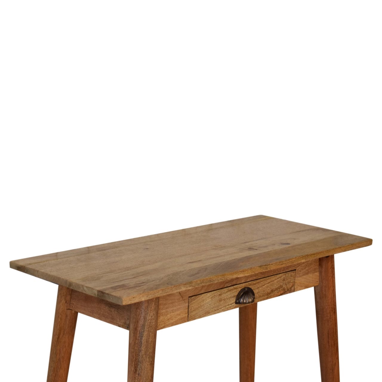 Nordic Mini Style Writing Desk - Solid Mango Wood Writing Table for Home Office - product view 7 showing handcrafted...