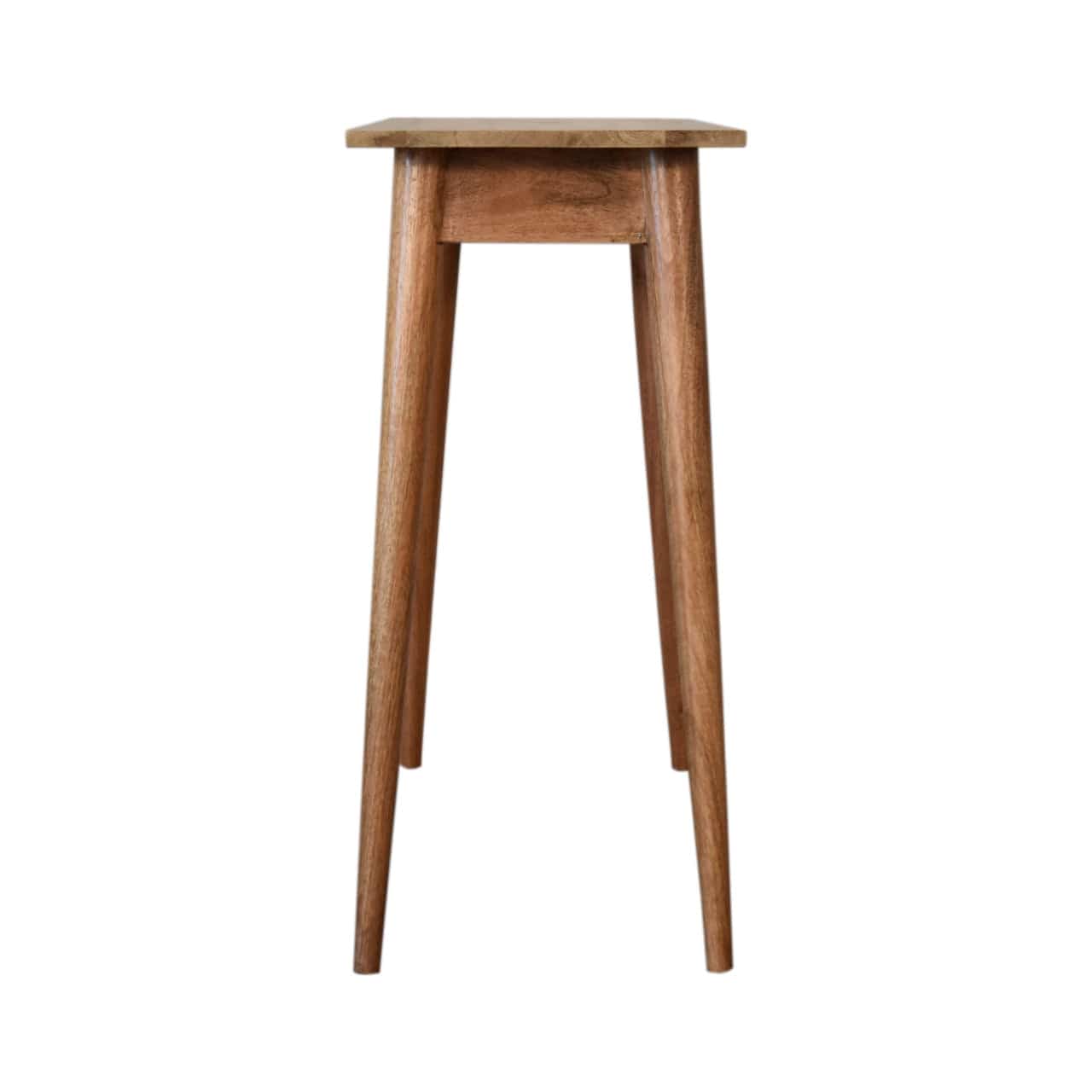 Nordic Mini Style Writing Desk - Solid Mango Wood Writing Table for Home Office - product view 9 showing handcrafted...