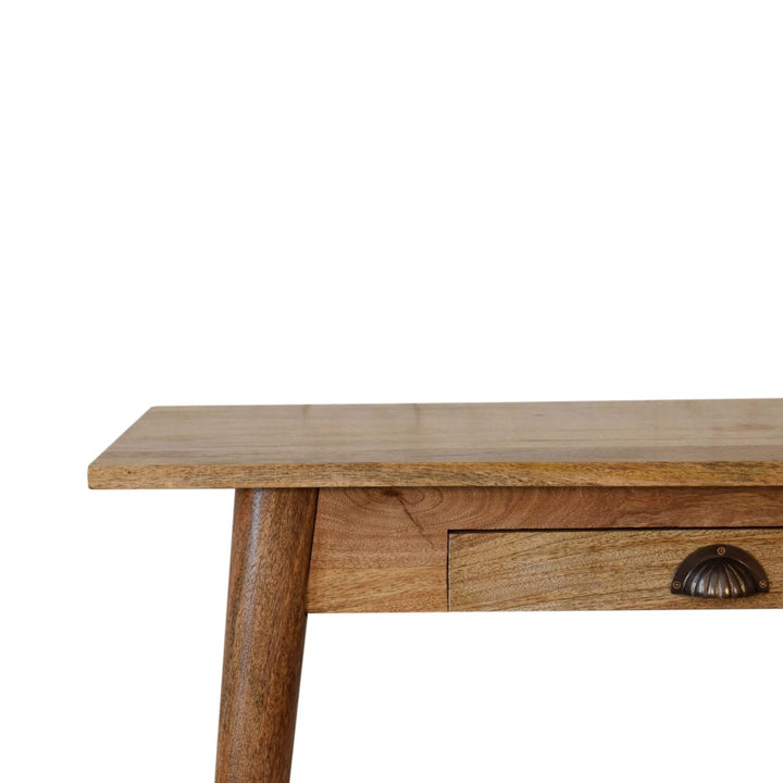 Nordic Mini Style Writing Desk - Solid Mango Wood Writing Table for Home Office - product view 6 showing handcrafted...