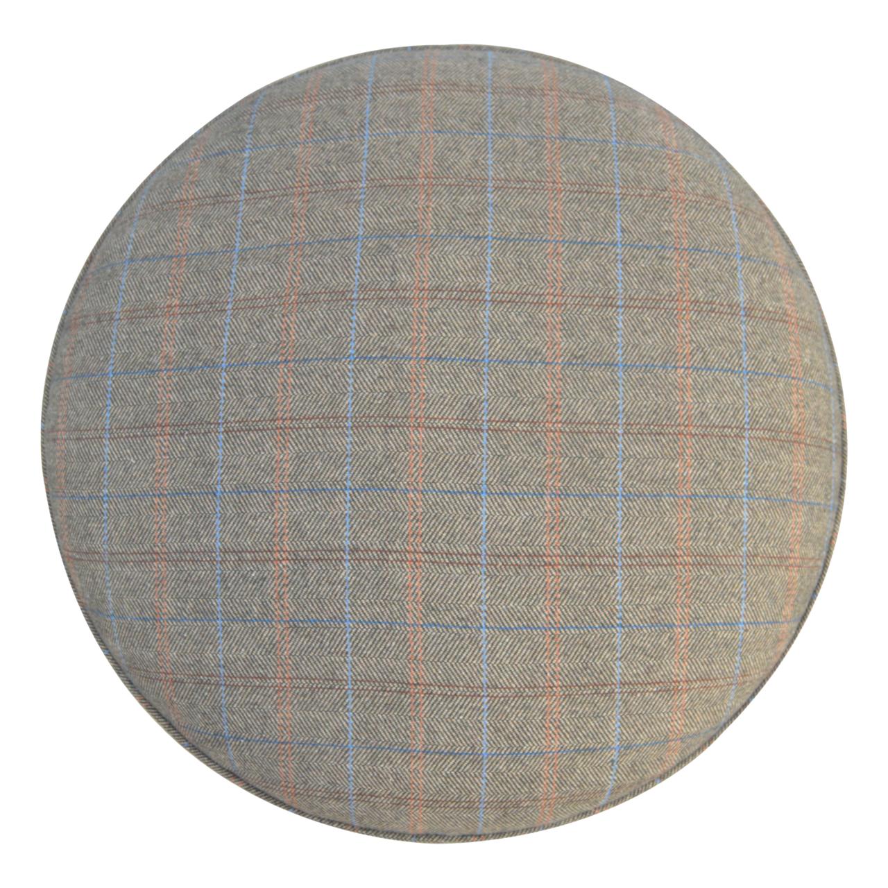 Nordic Multi Tweed Style Footstool - Solid Mango Wood Accent Stool for Living Room - product view 5 showing handcrafted...