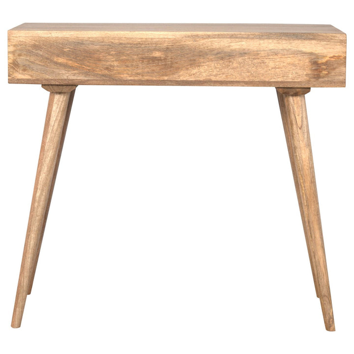 Nordic Open Slot Writing Desk - Solid Mango Wood Writing Table for Home Office - product view 4 showing handcrafted solid...