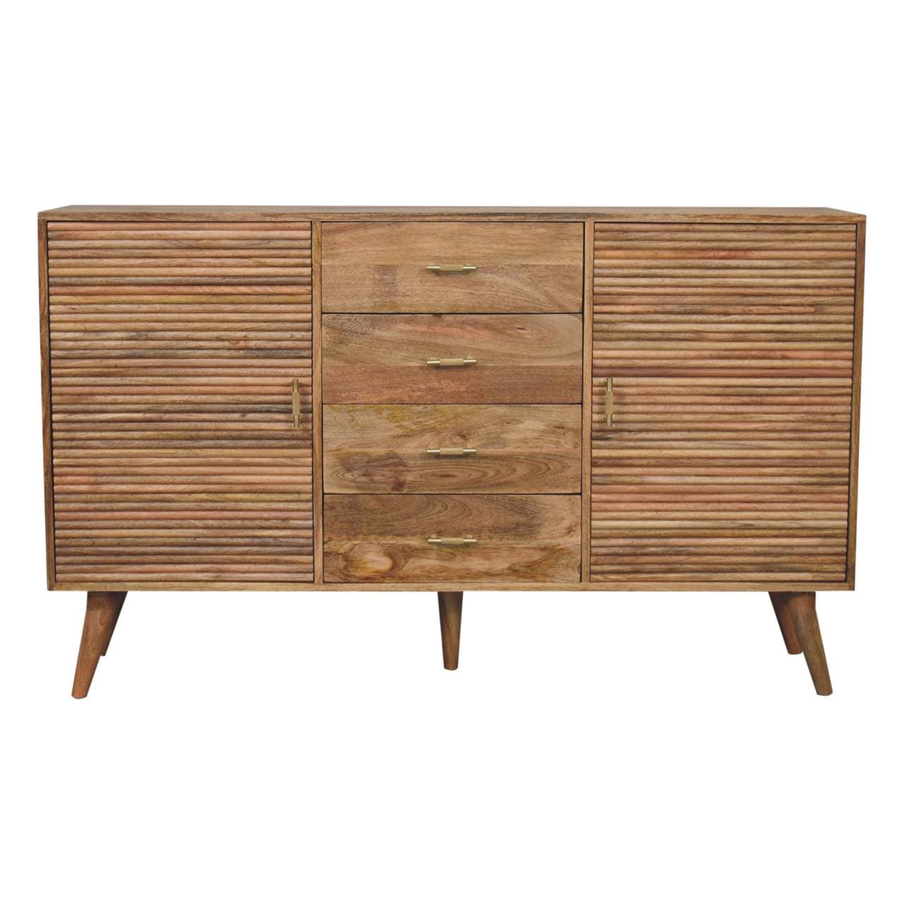 Nordic Soba T-Bar Dresser - Solid Mango Wood Storage Chest for Bedroom - product view 2 showing handcrafted solid mango...