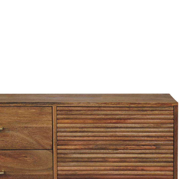 Nordic Soba T-Bar Dresser - Solid Mango Wood Storage Chest for Bedroom - product view 5 showing handcrafted solid mango...