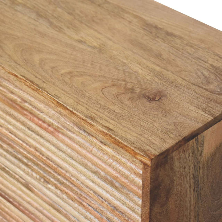 Nordic Soba T-Bar Dresser - Solid Mango Wood Storage Chest for Bedroom - product view 6 showing handcrafted solid mango...
