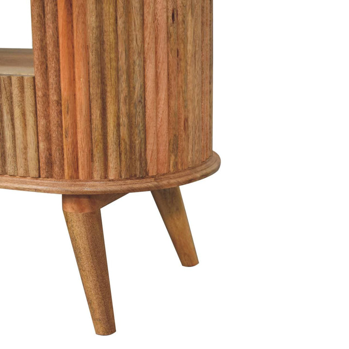 Nordic Soba TV Stand - Solid Mango Wood Entertainment Center for Living Room - product view 8 showing handcrafted solid...