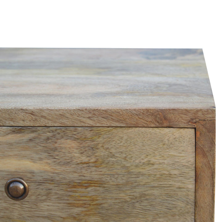 Nordic Style 4 Drawer Multi Nightstand - Solid Mango Wood Bedside Table for Bedroom - product view 5 showing handcrafted...