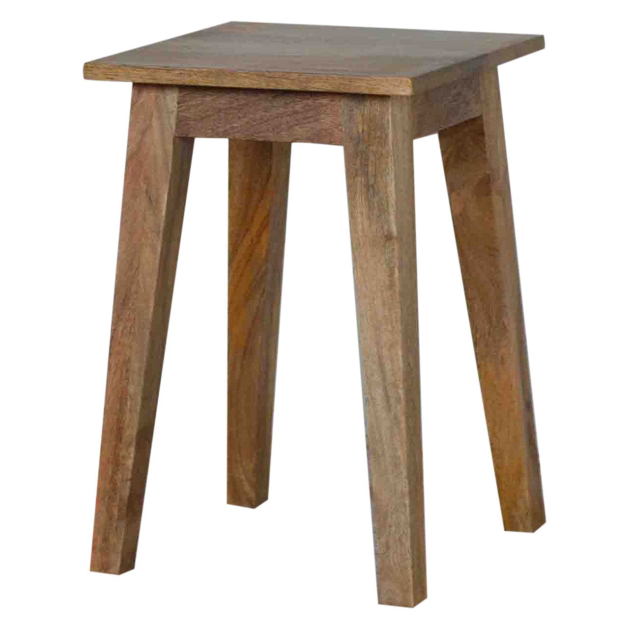 Nordic Style Accent Stool - Solid Mango Wood Accent Seating - product view 2 showing handcrafted solid mango wood stool