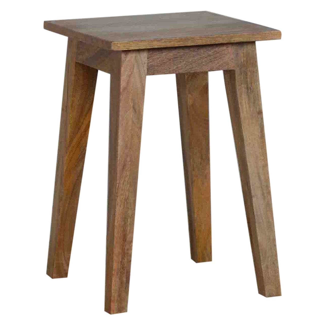 Nordic Style Accent Stool - Solid Mango Wood Accent Seating - main view showing handcrafted solid mango wood stool