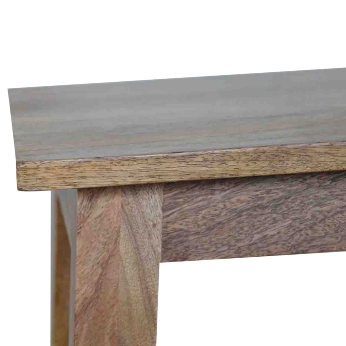 Nordic Style Accent Stool - Solid Mango Wood Accent Seating - product view 5 showing handcrafted solid mango wood stool