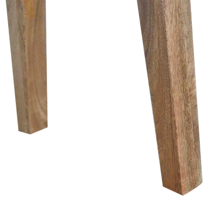 Nordic Style Accent Stool - Solid Mango Wood Accent Seating - product view 6 showing handcrafted solid mango wood stool