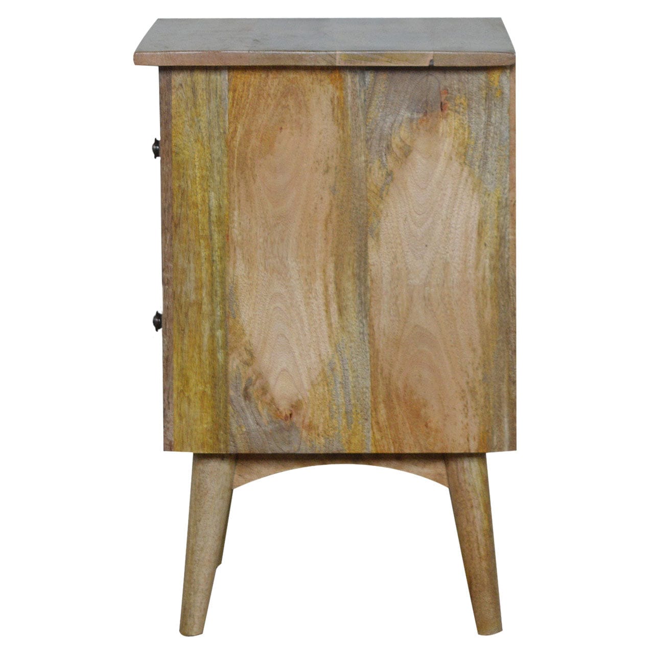 Nordic Style Nightstand - Solid Mango Wood Bedside Table for Bedroom - product view 7 showing handcrafted solid mango...