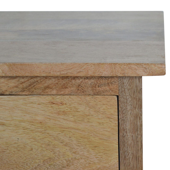 Nordic Style Nightstand - Solid Mango Wood Bedside Table for Bedroom - product view 4 showing handcrafted solid mango...