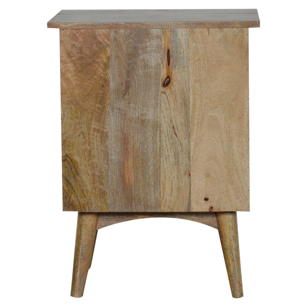 Nordic Style Nightstand - Solid Mango Wood Bedside Table for Bedroom - product view 8 showing handcrafted solid mango...