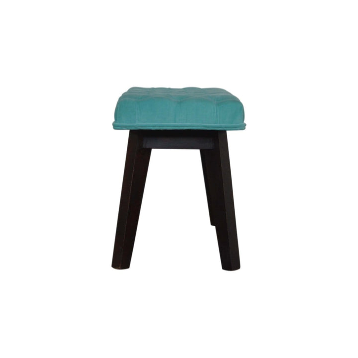 Nordic Style Turquoise Bench - Solid Mango Wood Seating Furniture for Entryway - product view 8 showing handcrafted solid...