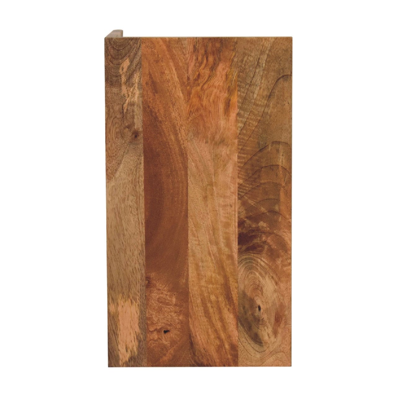 Oak-ish Box Nightstand - Solid Mango Wood Bedside Table for Bedroom - product view 8 showing handcrafted solid mango wood...