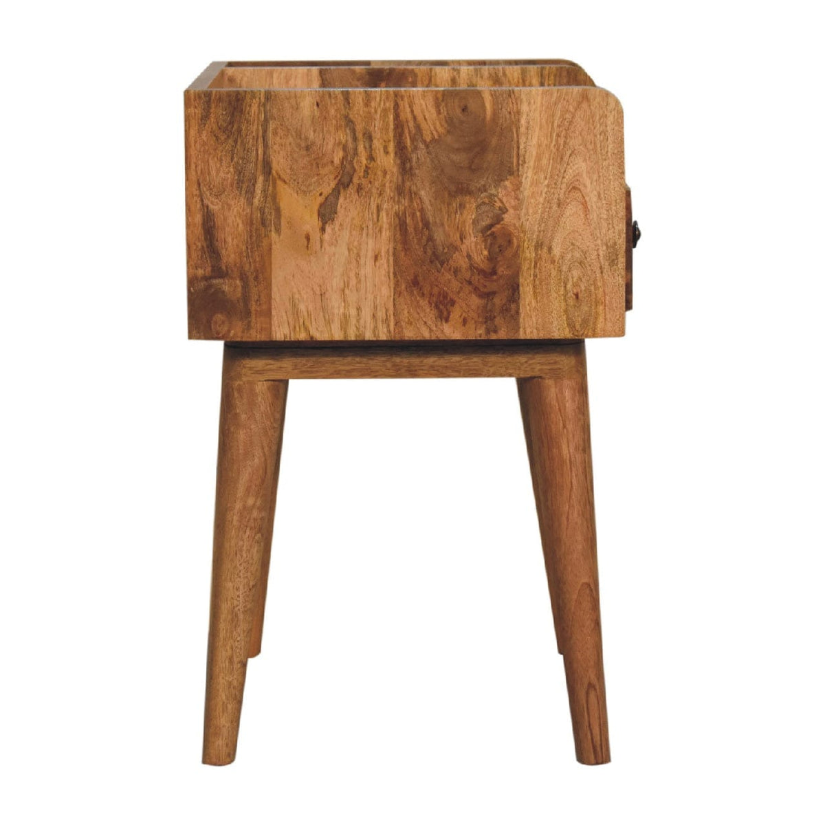 Oak-ish Collective Nightstand - Solid Mango Wood Bedside Table for Bedroom - product view 8 showing handcrafted solid...