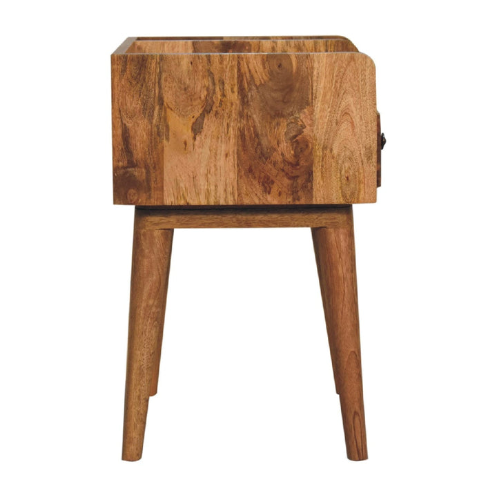 Oak-ish Collective Nightstand - Solid Mango Wood Bedside Table for Bedroom - product view 8 showing handcrafted solid...