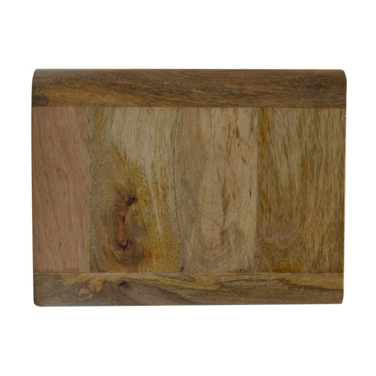 Oak-ish 2 Drawer Floating Nightstand - Solid Mango Wood Bedside Table for Bedroom - product view 8 showing handcrafted...