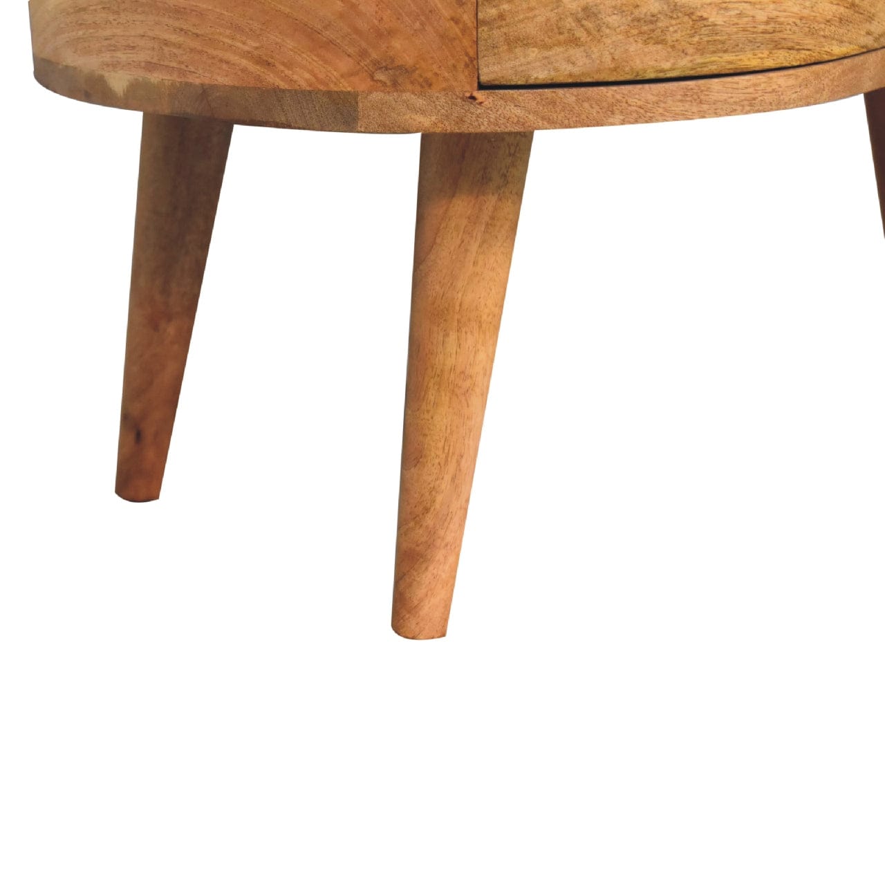 Oak-ish Wave Coffee Table - Solid Mango Wood Center Table for Living Room - product view 8 showing handcrafted solid...