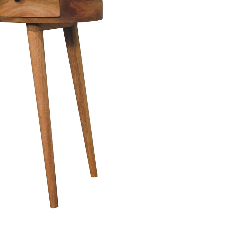 Oak-ish Wave Writing Desk - Solid Mango Wood Writing Table for Home Office - product view 7 showing handcrafted solid...