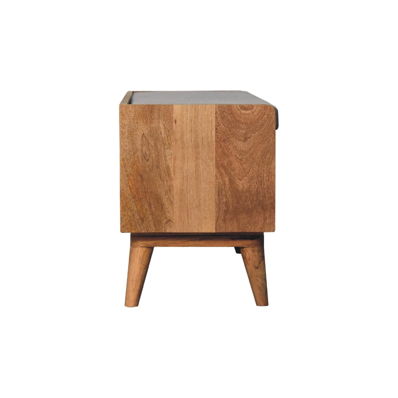 Oak-ish Nordic Storage Bench - Solid Mango Wood Seating Furniture for Entryway - product view 6 showing handcrafted solid...