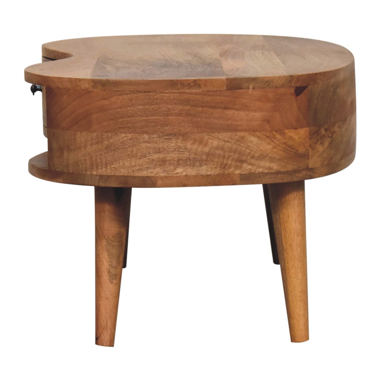 Oak-ish Wave Coffee Table - Solid Mango Wood Center Table for Living Room - product view 9 showing handcrafted solid...