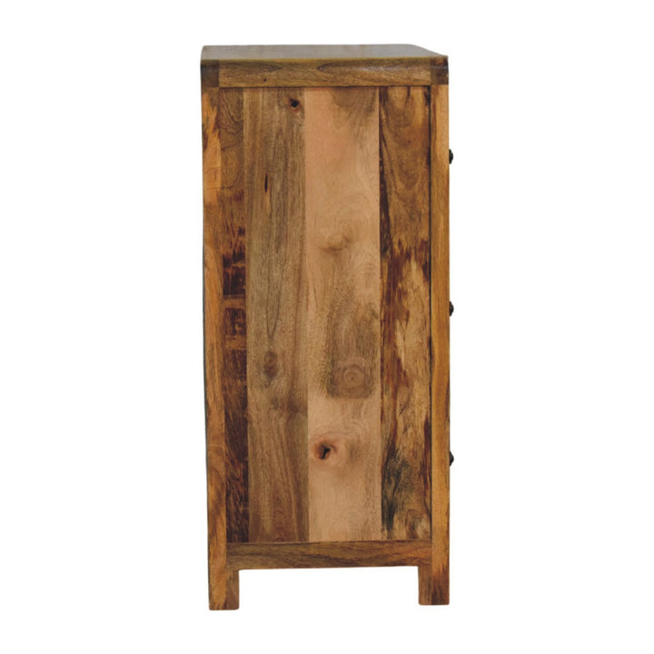 Oakish Solid Mango Wood Storage Chest - product view 7 showing handcrafted solid mango wood dresser
