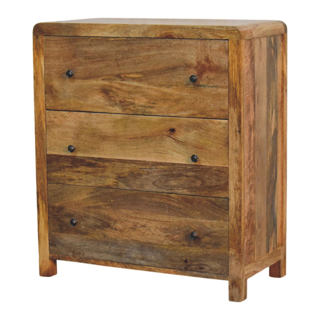 Oakish Solid Mango Wood Storage Chest - product view 2 showing handcrafted solid mango wood dresser