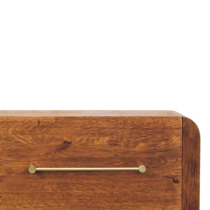 Oakline Four Drawer Dresser - Solid Mango Wood Storage Chest for Bedroom - product view 4 showing handcrafted solid mango...