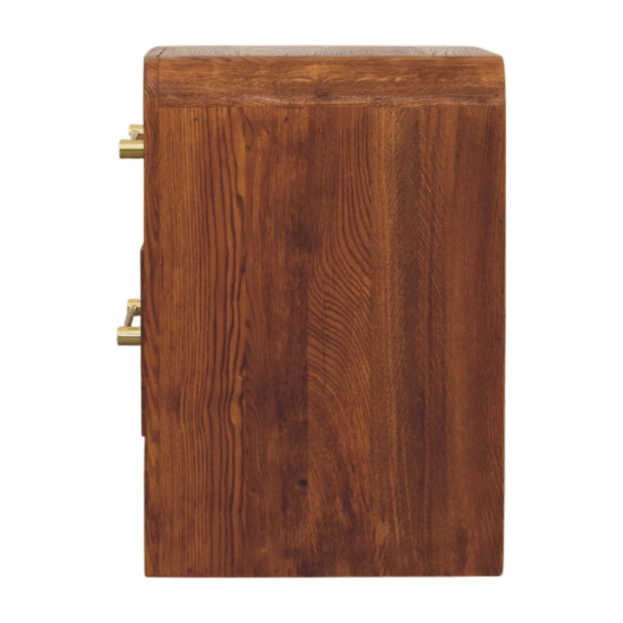 Oakline Two Drawer Nightstand - Solid Mango Wood Bedside Table for Bedroom - product view 8 showing handcrafted solid...