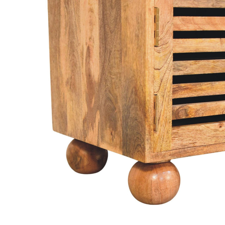 Oakridge Leather Oak-ish Shoe Cabinet - Solid Mango Wood Shoe Storage Bench with Seat - product view 7 showing...