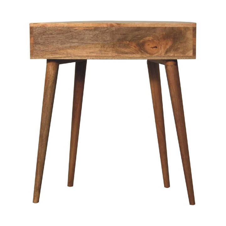 Odyssey Oak-ish Console Table - Solid Mango Wood Hallway Console for Entryway - product view 9 showing handcrafted solid...