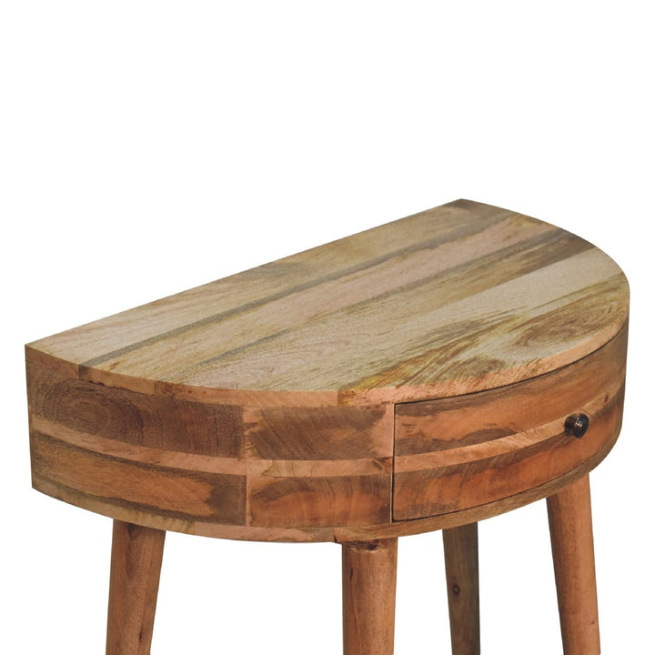 Odyssey Oak-ish Console Table - Solid Mango Wood Hallway Console for Entryway - product view 5 showing handcrafted solid...