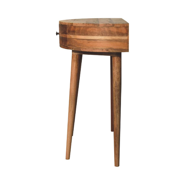 Odyssey Oak-ish Console Table - Solid Mango Wood Hallway Console for Entryway - product view 8 showing handcrafted solid...