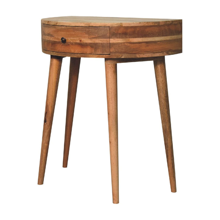 Odyssey Oak-ish Console Table - Solid Mango Wood Hallway Console for Entryway - product view 2 showing handcrafted solid...