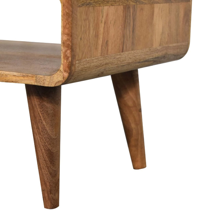 Open Oak-ish Coffee Table - Solid Mango Wood Table for Living Room - product view 6 showing handcrafted solid mango wood...