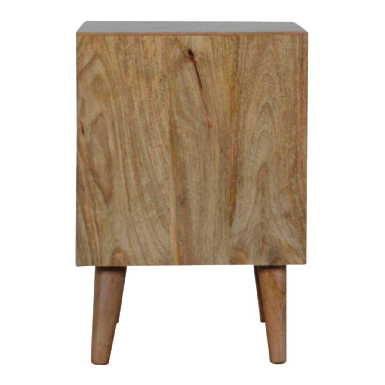 Open Slot White Painted Nightstand - Solid Mango Wood Bedside Table for Bedroom - product view 8 showing handcrafted...